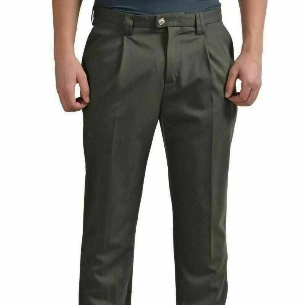 Versace Versus Men's Olive Green Wool Dress Pants